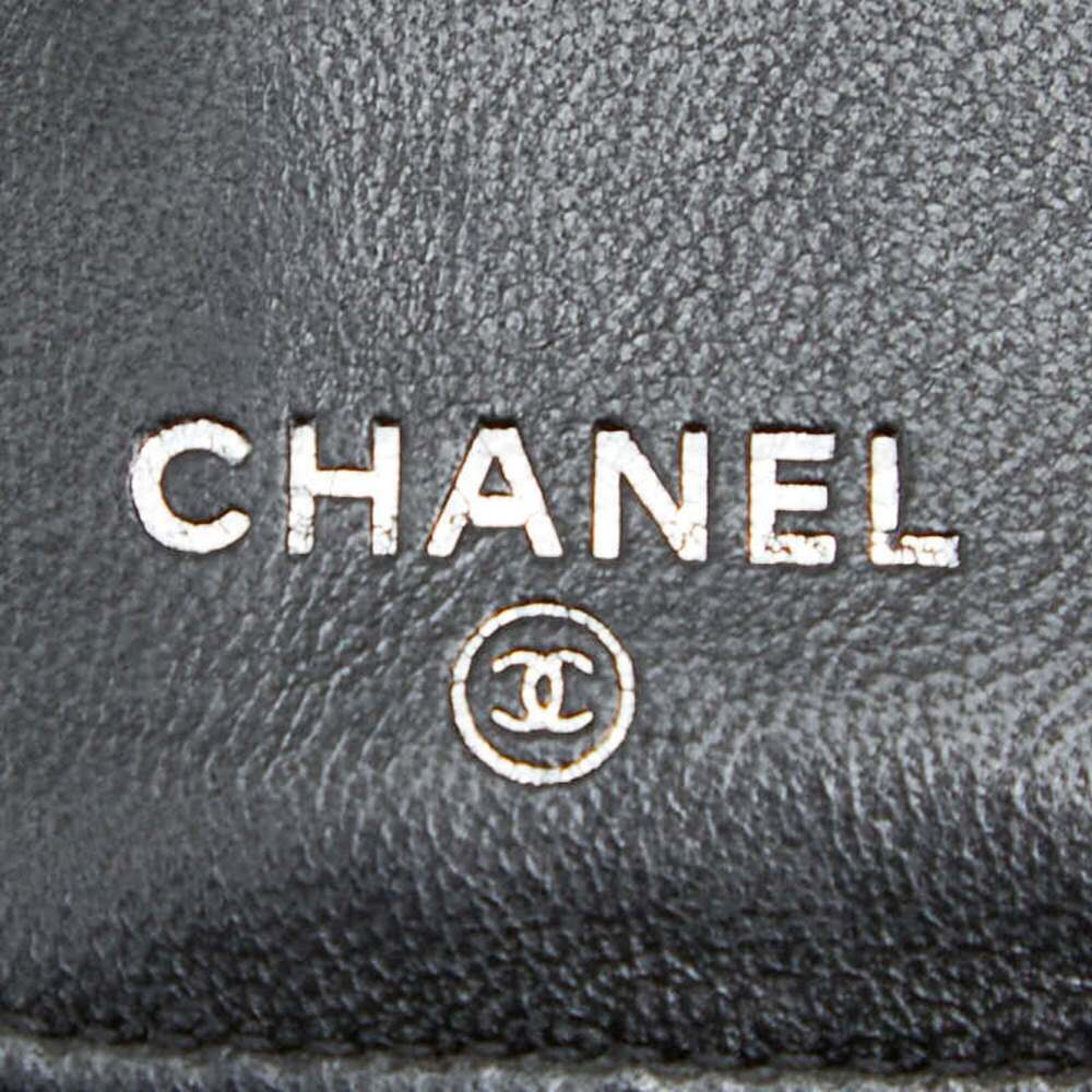 CHANEL Black Lambskin Leather Logo Wallet - Picture 9 of 11